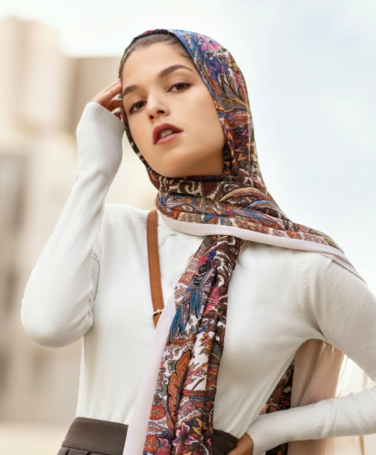 New York City Juvederm model with a scarf